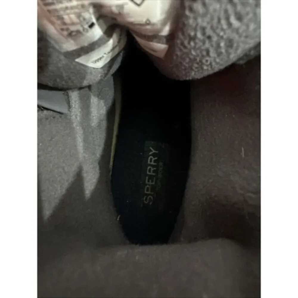 Sperry Duck Boots Womens 10 Saltwater Quilted‎ Waterproof Gray Ankle STS85656